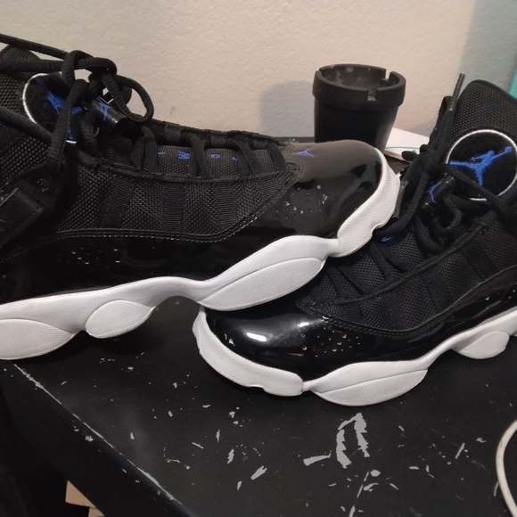 Jordan Other - Jordan Black and White Sneakers with Blue Highlights
